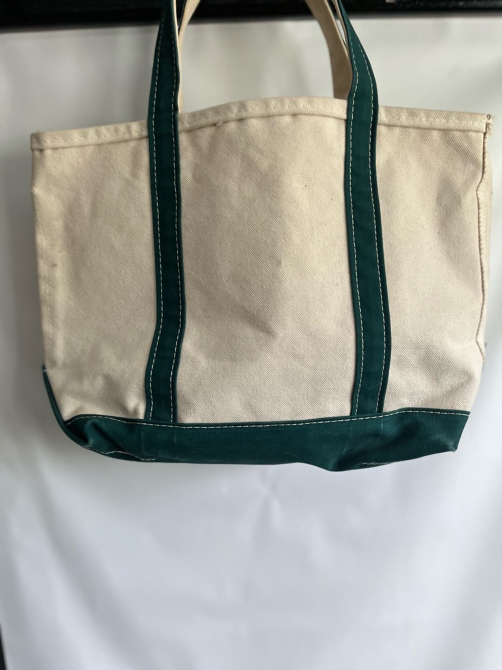 L.L. Bean Boat and Tote in Natural Canvas with German shepherd dog - Picture 6 of 10